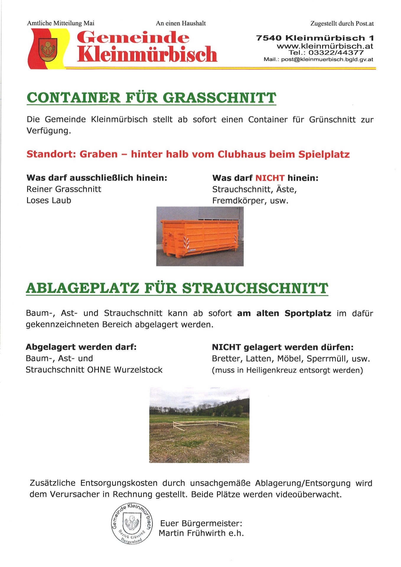 Read more about the article Gemeinde schafft Lagerplatz für Grün- und Strauchschnitt