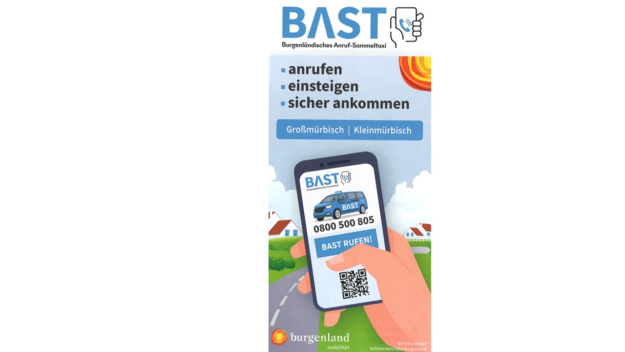 Mehr über den Artikel erfahren Burgenländisches Anruf-Sammeltaxi „BAST“ startet am 4. September 2023