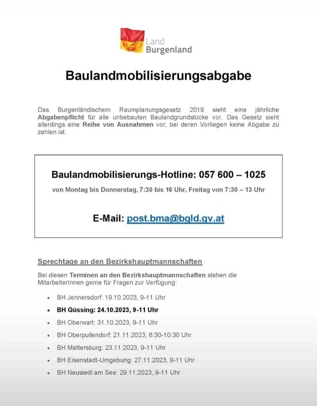 Mehr über den Artikel erfahren Baulandmobilisierungsabgabe – Sie haben Fragen?