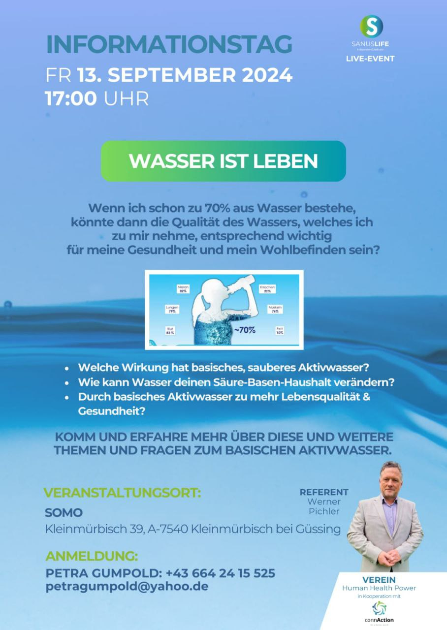 Mehr über den Artikel erfahren Einladung zum Informationstag „Wasser ist Leben“