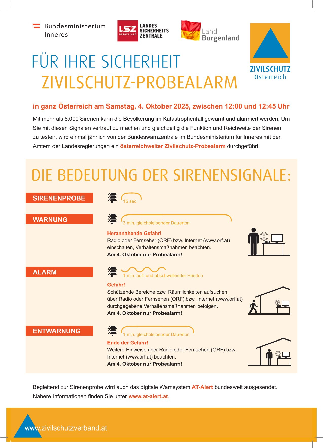 Mehr über den Artikel erfahren ZIVILSCHUTZ-PROBEALARM in ganz Österreich am Samstag, 4. Oktober 2025