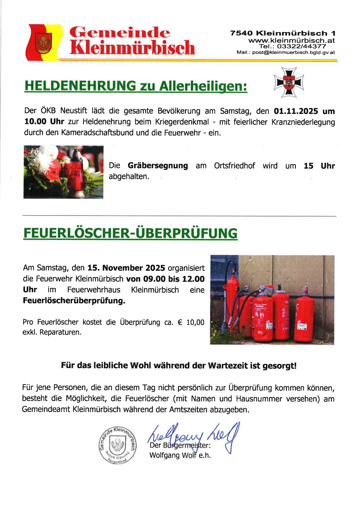 Mehr über den Artikel erfahren Amtliche Mitteilung Oktober